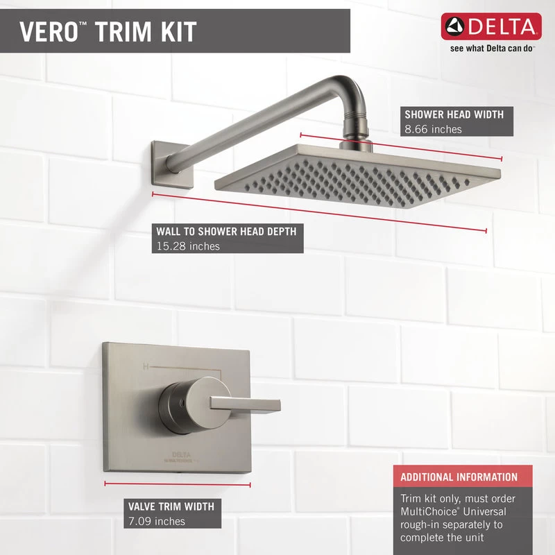 Delta Vero Monitor 14 Series Shower Trim, Brilliance Stainless 5 Delta Vero Monitor 14 Series Shower Trim, Brilliance Stainless - Image 5