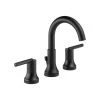 Delta Trinsic Two Handle Widespread Bathroom Faucet, Matte Black, 3559-BLMPU-DST
