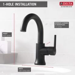 Delta Trinsic Single Handle Bathroom Faucet, Matte Black, 559HA-BL-DST 10 Delta Trinsic Single Handle Bathroom Faucet, Matte Black, 559HA-BL-DST -Delta Faucet Store 129195cd0cbf41d2 0165 w800 h800 b0 p0