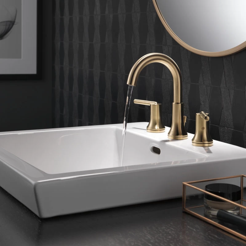 Delta Trinsic 2 Handle Widespread Faucet, Champagne Bronze, 3559-CZMPU-DST 5 Delta Trinsic 2 Handle Widespread Faucet, Champagne Bronze, 3559-CZMPU-DST - Image 5