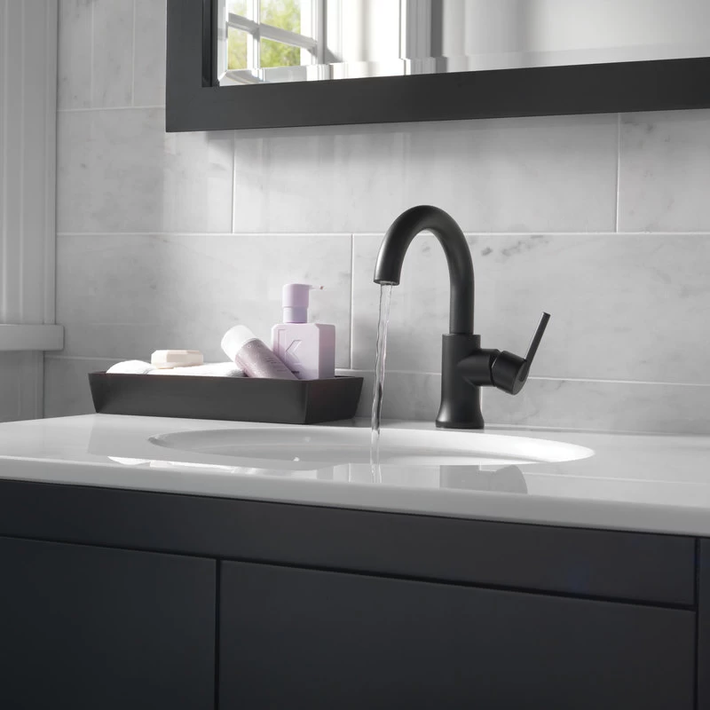 Delta Trinsic Single Handle Bathroom Faucet, Matte Black, 559HA-BL-DST 3 Delta Trinsic Single Handle Bathroom Faucet, Matte Black, 559HA-BL-DST - Image 3