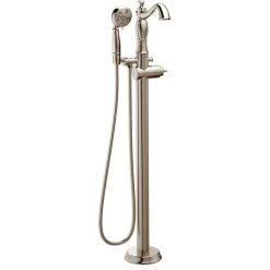 Delta Cassidy Floor Mount Tub Filler Trim - Less Handle, Polished Nickel