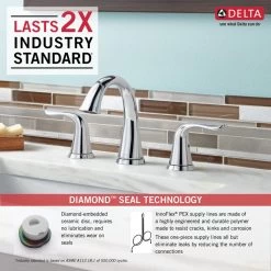 Delta Lahara Two Handle Widespread Bathroom Faucet, Chrome, 3538-MPU-DST -Delta Faucet Store 2e0188b20d35d3ff 5879 w800 h800 b0 p0