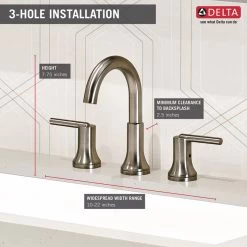 Delta Trinsic Two Handle Widespread Bathroom Faucet, Stainless, 3559-SSMPU-DST 11 Delta Trinsic Two Handle Widespread Bathroom Faucet, Stainless, 3559-SSMPU-DST -Delta Faucet Store 338171f20cbf41c1 1428 w800 h800 b0 p0