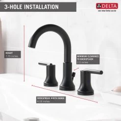 Delta Trinsic Two Handle Widespread Bathroom Faucet, Matte Black, 3559-BLMPU-DST 11 Delta Trinsic Two Handle Widespread Bathroom Faucet, Matte Black, 3559-BLMPU-DST -Delta Faucet Store 49f12f3d0cbf4284 7433 w800 h800 b0 p0