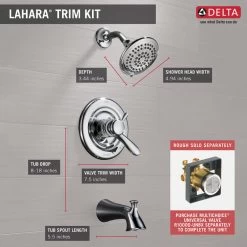 Delta Lahara Monitor 17 Series Tub & Shower Trim, Chrome, T17438 -Delta Faucet Store 6f6131bb0cbf4214 0961 w800 h800 b0 p0