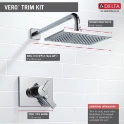 Delta Vero Monitor 17 Series Shower Trim, Chrome, T17253 -Delta Faucet Store 76d12cc00cbf422c 8847 w800 h800 b0 p0