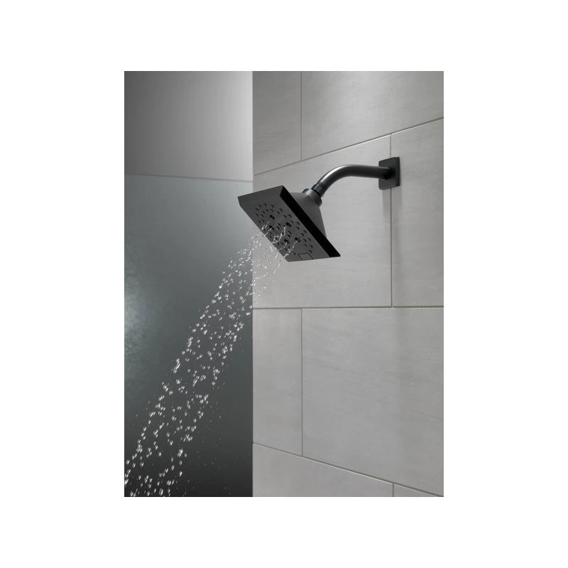 Delta H2Okinetic 5-Setting Angular Raincan Shower Head, Matte Black, 52664-BL 4 Delta H2Okinetic 5-Setting Angular Raincan Shower Head, Matte Black, 52664-BL - Image 4