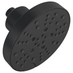 Delta H2Okinetic 5-Setting Contemporary Raincan Shower Head, Matte Black
