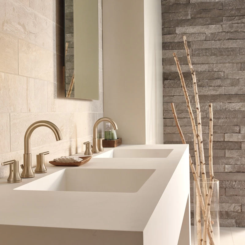 Delta Trinsic 2 Handle Widespread Faucet, Champagne Bronze, 3559-CZMPU-DST 3 Delta Trinsic 2 Handle Widespread Faucet, Champagne Bronze, 3559-CZMPU-DST - Image 3