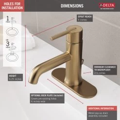 Delta Trinsic Single Handle Bathroom Faucet, Champagne Bronze, 559LF-CZMPU -Delta Faucet Store 8a21580c0cbf41c7 5458 w800 h800 b0 p0