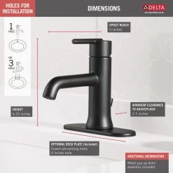 Delta Trinsic Single Handle Bathroom Faucet, Matte Black, 559LF-BLMPU 11 Delta Trinsic Single Handle Bathroom Faucet, Matte Black, 559LF-BLMPU -Delta Faucet Store 92e16c5c0cbf425f 3815 w800 h800 b0 p0