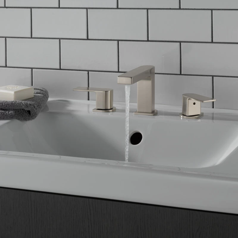 Delta Xander Two Handle Widespread Bathroom, Brushed Nickel, P3519LF-BN 3 Delta Xander Two Handle Widespread Bathroom, Brushed Nickel, P3519LF-BN - Image 3