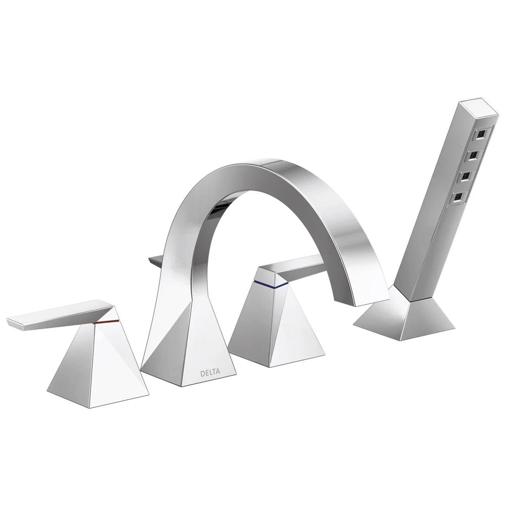 Delta Faucet - T4746-PR - Trillian™ Two-Handle Roman Tub Trim With Hand Shower 1 Delta Faucet - T4746-PR - Trillian™ Two-Handle Roman Tub Trim With Hand Shower