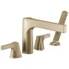 Delta Faucet - T4774-CZ - Zura® 4-hole Roman Tub With Handshower Trim