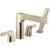 Delta Faucet - T4774-PN - Zura® Roman Tub With Hand Shower Trim