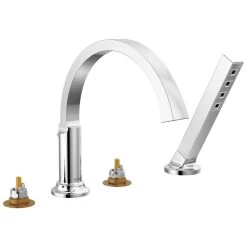 Delta Faucet - T4788-PR-LHP - Tetra™ Roman Tub Trim With Hand Shower