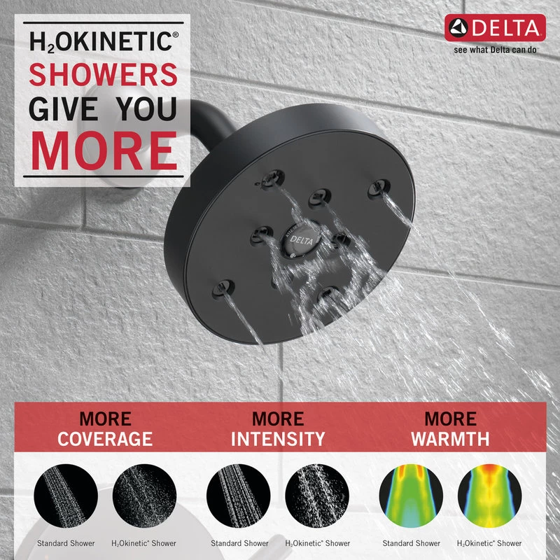 Delta Trinsic Monitor 14 Series H2Okinetic Tub & Shower Trim, Matte Black 4 Delta Trinsic Monitor 14 Series H2Okinetic Tub & Shower Trim, Matte Black - Image 4