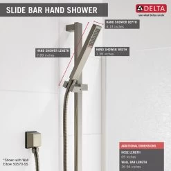 Delta Vero Premium Single-Setting Slide Bar Hand Shower, Stainless, 57530-SS -Delta Faucet Store a741f3db0cbf41cc 5451 w800 h800 b0 p0