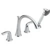 Delta T4738 Lahara Deck Mounted Roman Tub Filler Trim - Chrome