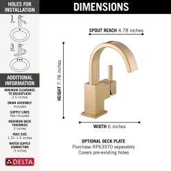 Delta Vero Single Handle Bathroom Faucet, Champagne Bronze, 553LF-CZ -Delta Faucet Store bef1a799032de750 8920 w800 h800 b0 p0