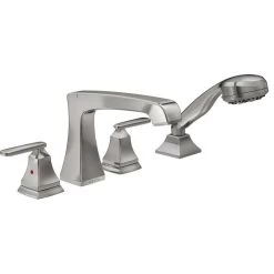 Delta Ashlyn Roman Tub With Hand Shower Trim, Stainless, T4764-SS