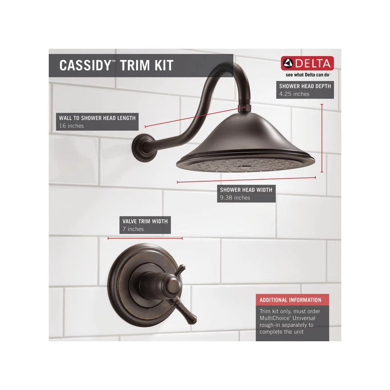Delta Cassidy TempAssure 17T Series Shower Trim, Venetian Bronze, T17T297-RB 5 Delta Cassidy TempAssure 17T Series Shower Trim, Venetian Bronze, T17T297-RB - Image 5
