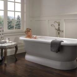 Delta Cassidy Floor Mount Tub Filler Trim - Less Handle, Polished Nickel -Delta Faucet Store cad118e60d25cd09 1363 w800 h800 b0 p0