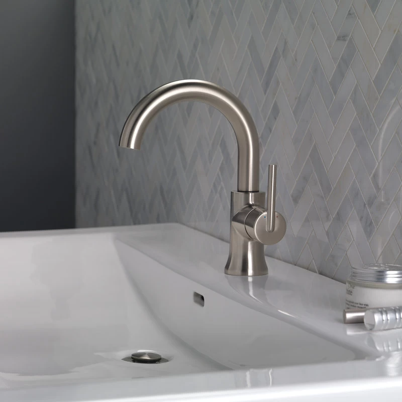 Delta Trinsic Single Handle High-Arc Bathroom Faucet, Stainless, 559HA-SS-DST 3 Delta Trinsic Single Handle High-Arc Bathroom Faucet, Stainless, 559HA-SS-DST - Image 3