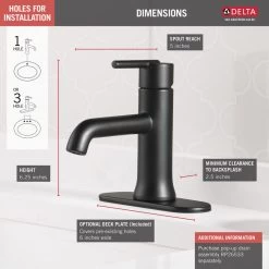 Delta Trinsic Single Handle Bathroom Faucet, Matte Black, 559LF-BLLPU -Delta Faucet Store d16195650d25cfc6 3017 w800 h800 b0 p0