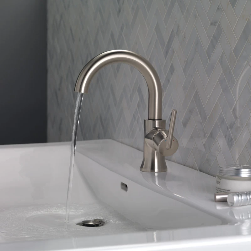 Delta Trinsic Single Handle High-Arc Bathroom Faucet, Stainless, 559HA-SS-DST 4 Delta Trinsic Single Handle High-Arc Bathroom Faucet, Stainless, 559HA-SS-DST - Image 4