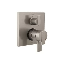 Delta Ara Angular Monitor Valve Trim, 6-Setting Integrated Diverter, Stainless