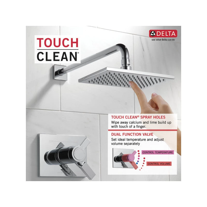 Delta Vero TempAssure 17T Series Shower Trim, Chrome, T17T253 4 Delta Vero TempAssure 17T Series Shower Trim, Chrome, T17T253 - Image 4