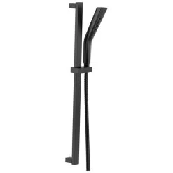 Delta H2Okinetic 3-Setting Slide Bar Hand Shower, Matte Black, 51799-BL