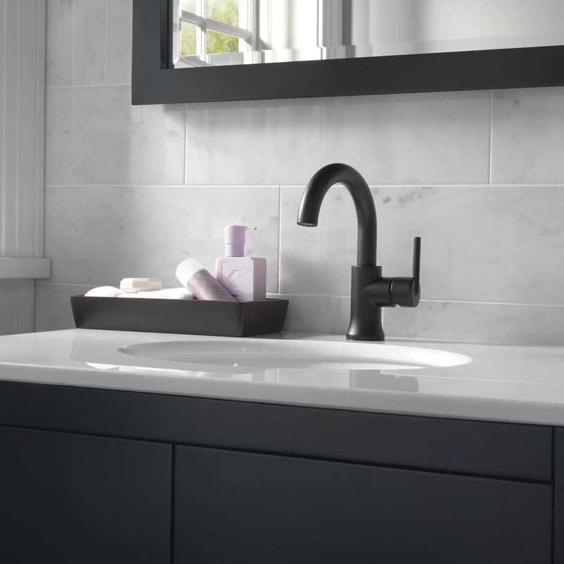 Delta Trinsic Single Handle Bathroom Faucet, Matte Black, 559HA-BL-DST 4 Delta Trinsic Single Handle Bathroom Faucet, Matte Black, 559HA-BL-DST - Image 4