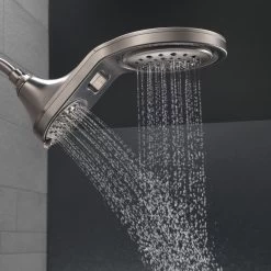 Delta HydroRain 5-Setting 2-in-One Shower Head, Stainless, 58580-SS-PK -Delta Faucet Store eee1470e0d25cfd4 5252 w800 h800 b0 p0