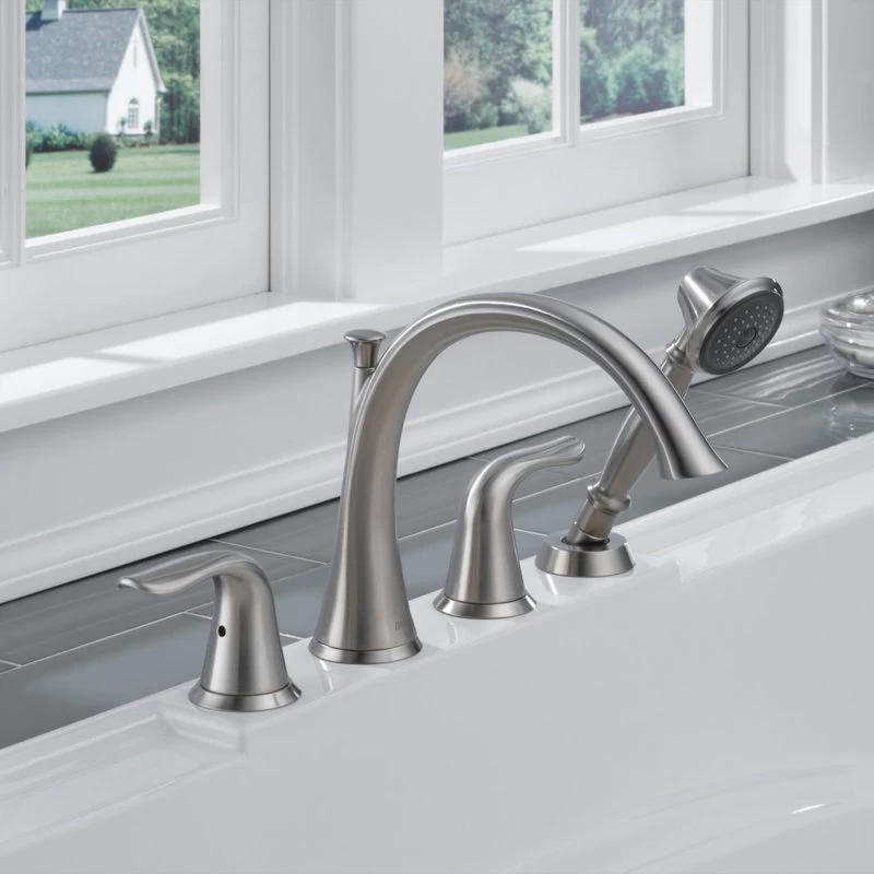 Delta T4738 Lahara Deck Mounted Roman Tub Filler Trim - Chrome 5 Delta T4738 Lahara Deck Mounted Roman Tub Filler Trim - Chrome - Image 5