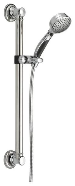 Delta ActivTouch 9-Setting Hand Shower With Slide Bar/Grab Bar, Chrome, 51900