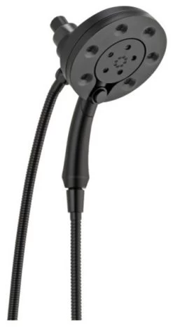 Delta H2Okinetic In2ition 4-Setting 2-in-One Shower, Matte Black, 58472-BL