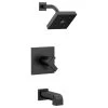 Delta Ara Monitor 17 Series H2Okinetic Tub & Shower Trim, Matte Black, T17467-BL