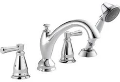 Delta Linden Traditional Roman Tub With Hand Shower Trim, Chrome, T4793