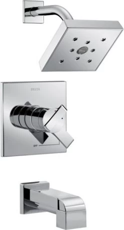 Delta T17467 Ara Tub And Shower Trim Pack With Shower Head, Less Valve, Chrome